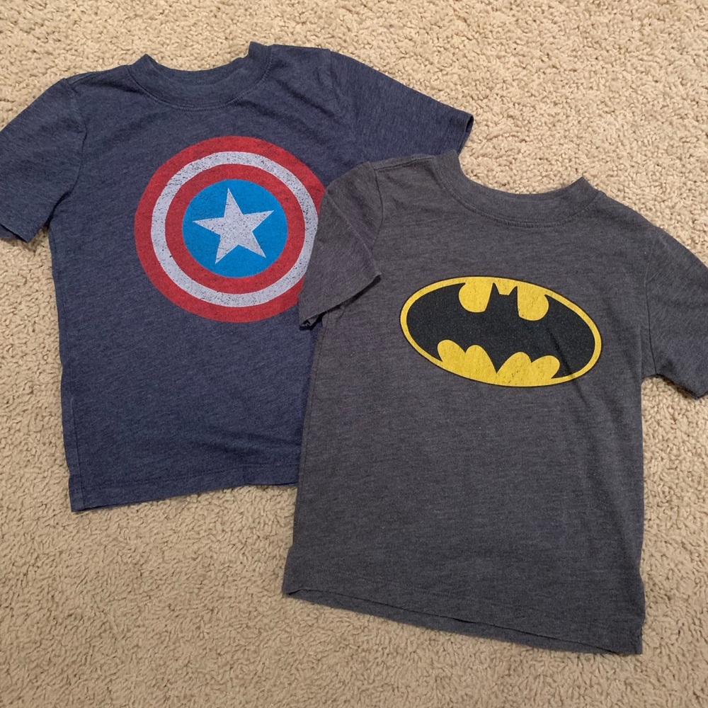 Batman & Captain America T-Shirts, size 5T